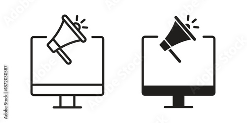 Digital marketing icons. Vector graphic. Editable vector stroke. EPS 10.