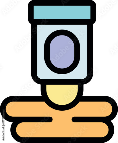 Wet wipes dispenser putting sanitizing cleaning wipe on a stack of wipes for hygiene and disinfection