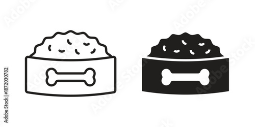 Dog food icons. Vector graphic. Editable vector stroke. EPS 10.