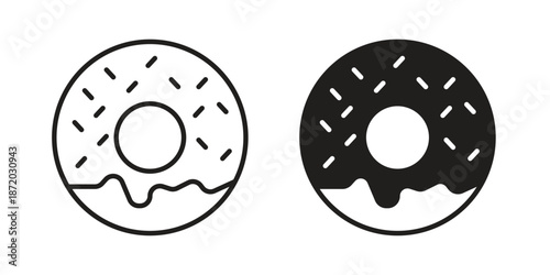 Doughnut icons. Vector graphic. Editable vector stroke. EPS 10.