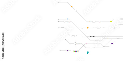Vectors Abstract connecting lines and dots. Abstract hi-tech futuristic, digital engineering, science technology concept. 