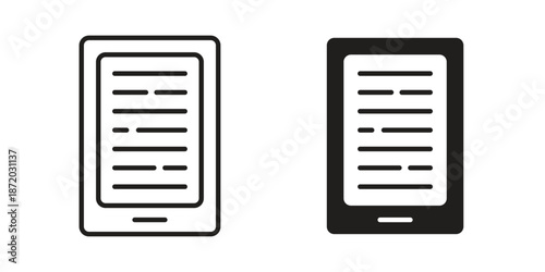Ebook icons. Vector graphic. Editable vector stroke. EPS 10.