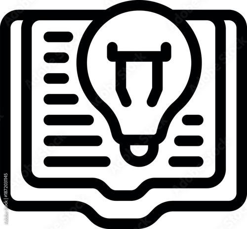 Open book with light bulb, symbolizing the power of knowledge, ideas, and inspiration found within literature