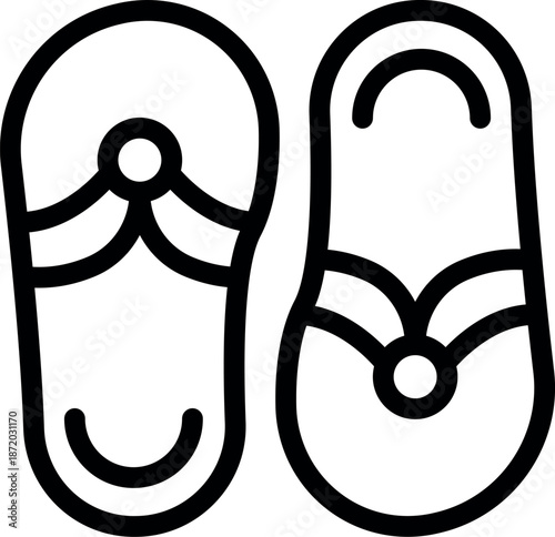 Pair of flip flops evoking summer vacation, relaxation, and beach accessories, capturing the essence of carefree holidays