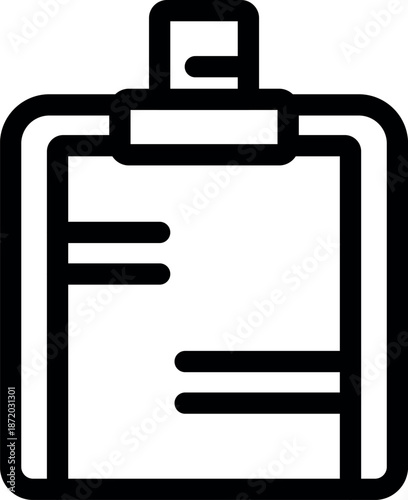 Clipboard with clamped paper is ready for writing notes or showing information for business, office, or school