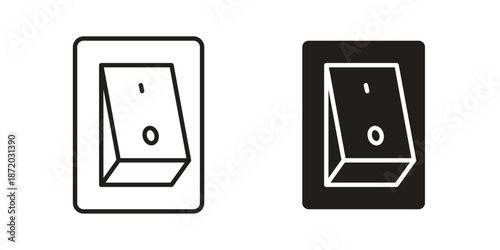 Electric switch icons. Vector graphic. Editable vector stroke. EPS 10.