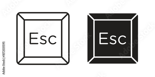 Esc icons. Vector graphic. Editable vector stroke. EPS 10.