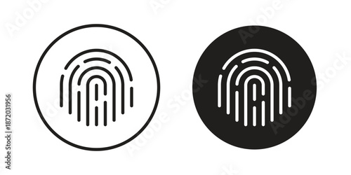Fingerprint icons. Vector graphic. Editable vector stroke. EPS 10.