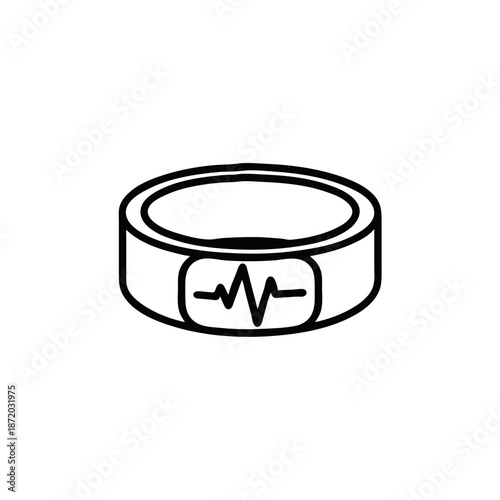 Smart Health Tracker Ring Line Icon