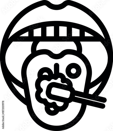 Person cleaning tongue using scraper for removing bacteria and improving oral health