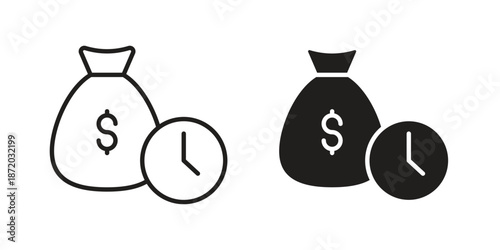 Fixed deposit icons. Vector graphic. Editable vector stroke. EPS 10.