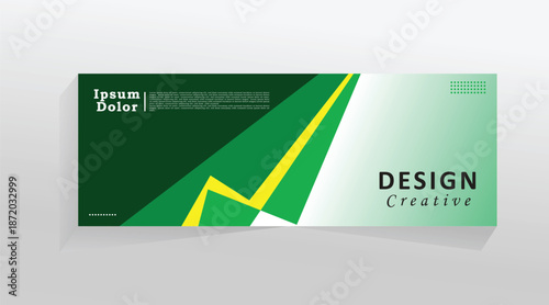 Business design template for social media, cover header, vector abstract banner web template, green colour banner template. promotion banner tempalate for digital product, vector template with eps 10