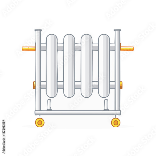 Portable Radiator Heater with Wheels and Rounded Design for Home Comfort and Enhanced Safety, Modern Home