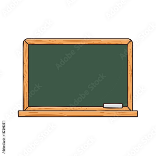 Classic Classroom Blackboard with Wooden Frame and Chalk for Education