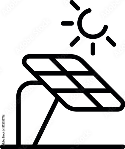 Solar panel absorbing sunlight, symbolizing renewable energy, sustainability, and eco conscious power generation