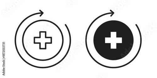 Health recovery icons. Vector graphic. Editable vector stroke. EPS 10.