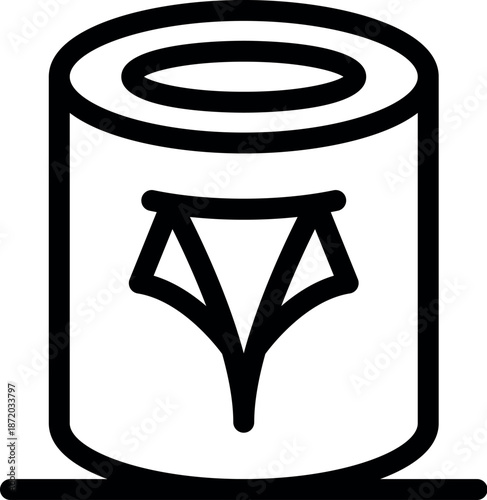 Open paint bucket with paintbrush symbol indicating home repair, diy projects, and artistic endeavors