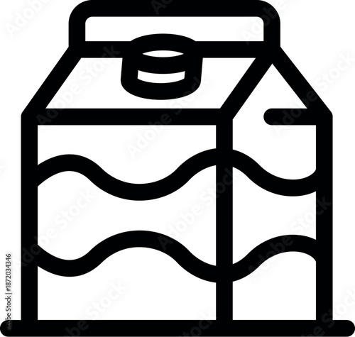 Simple carton packaging with round cap, containing milk or juice, ideal for breakfast or snack