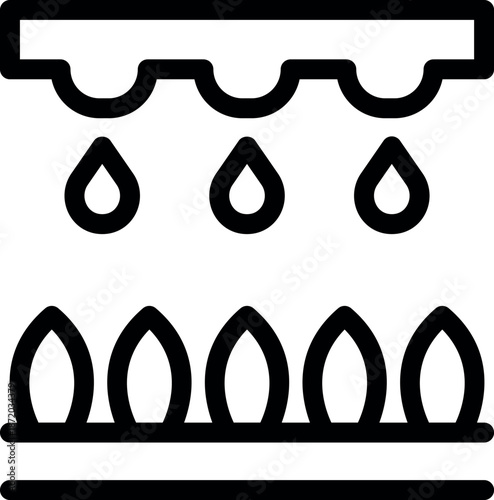 Automatic irrigation system watering crops in a smart farm, optimizing water usage and ensuring healthy plant growth