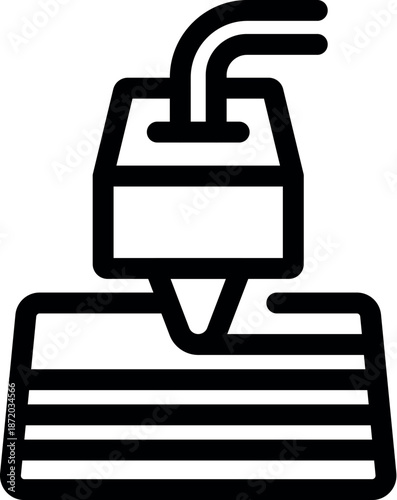Extruder depositing filament on platform, creating object layer by layer, showcasing additive manufacturing process