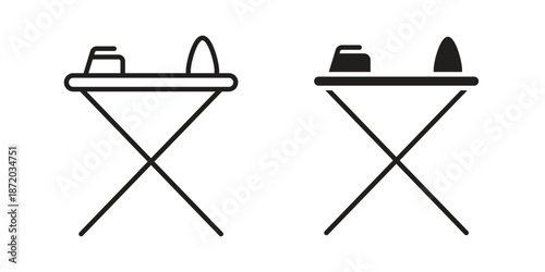 Ironing board icons. Vector graphic. Editable vector stroke. EPS 10.