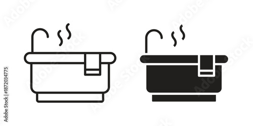 Jacuzzi icons. Vector graphic. Editable vector stroke. EPS 10.