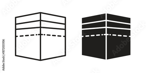 Kaaba icons. Vector graphic. Editable vector stroke. EPS 10.