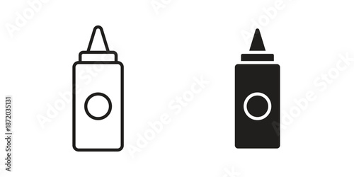 Ketchup icons. Vector graphic. Editable vector stroke. EPS 10.