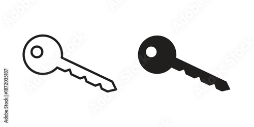 key icons. Vector graphic. Editable vector stroke. EPS 10.