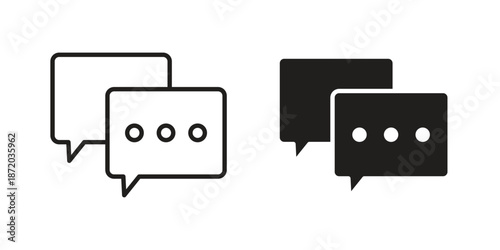 Live chat icons. Vector graphic. Editable vector stroke. EPS 10.