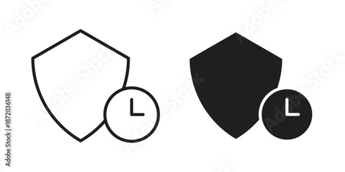 Long term protection icons. Vector graphic. Editable vector stroke. EPS 10.