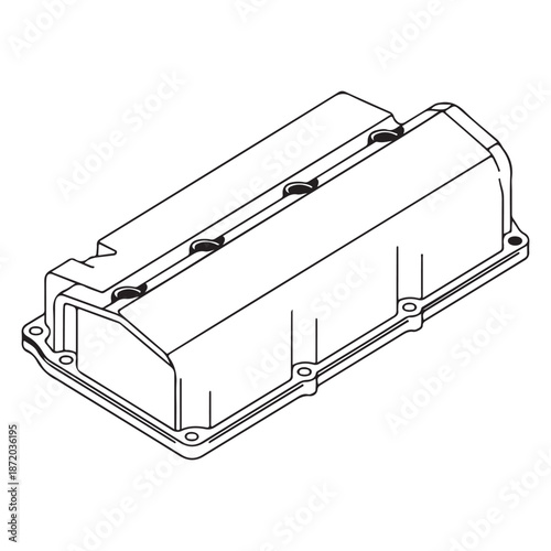 Car engine equipment parts technical drawing