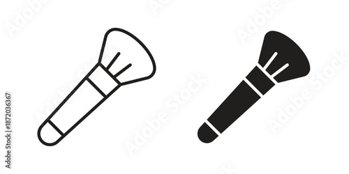 Makeup brush icons. Vector graphic. Editable vector stroke. EPS 10.