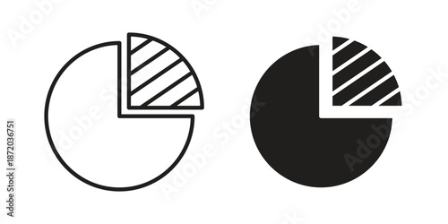 Market share icons. Vector graphic. Editable vector stroke. EPS 10.