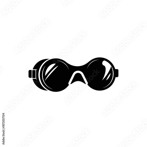 Black Swimming Goggles Isolated on White.