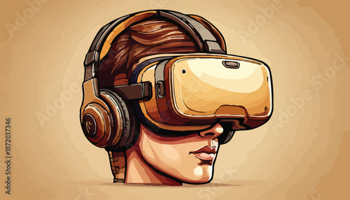 Person Wearing VR Headset - Immersive Digital Experience and Virtual Reality Exploration.