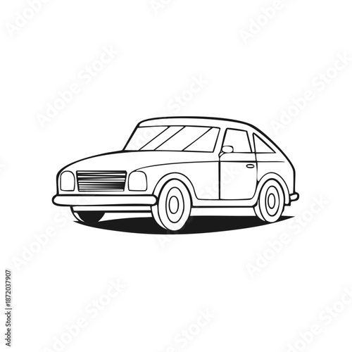 Retro Car Outline Vector Graphic for Adobe Stock Licensing