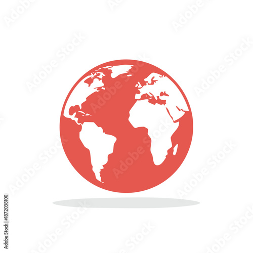 Terracotta Globe Silhouette Depicting Continents and Oceans Map for Earth Science and Global Travel Concepts