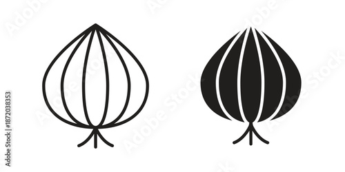 Onion icons. Vector graphic. Editable vector stroke. EPS 10.