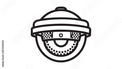Surveillance camera illustration on a plain white background
