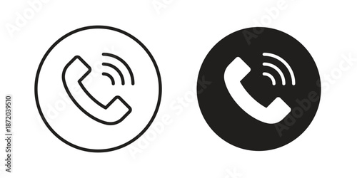 Phone call icons. Vector graphic. Editable vector stroke. EPS 10.