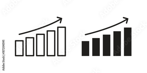Profit growth icons. Vector graphic. Editable vector stroke. EPS 10.