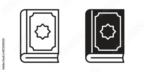 Quran book icons. Vector graphic. Editable vector stroke. EPS 10.