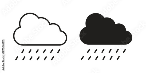 Rainy icons. Vector graphic. Editable vector stroke. EPS 10.