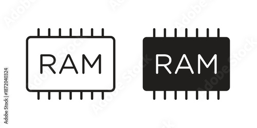 Ram memory icons. Vector graphic. Editable vector stroke. EPS 10.