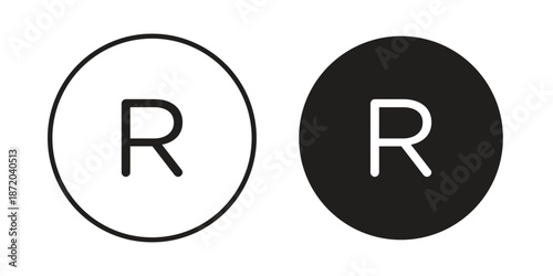 Registered trademark icons. Vector graphic. Editable vector stroke. EPS 10.