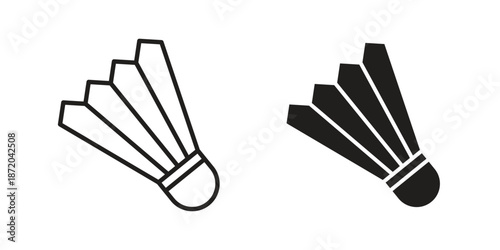 Shuttlecock icons. Vector graphic. Editable vector stroke. EPS 10.