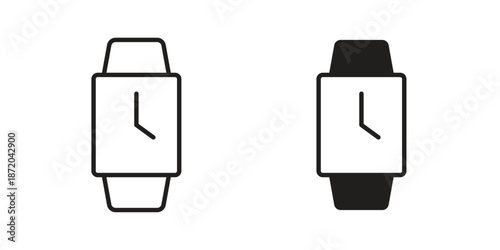 Smartwatch icons. Vector graphic. Editable vector stroke. EPS 10.