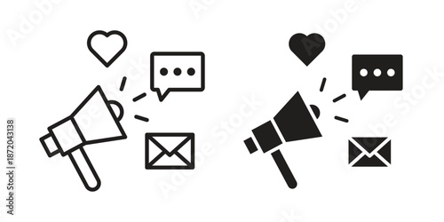 Social campaign icons. Vector graphic. Editable vector stroke. EPS 10.