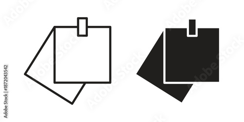 Sticky notes icons. Vector graphic. Editable vector stroke. EPS 10.